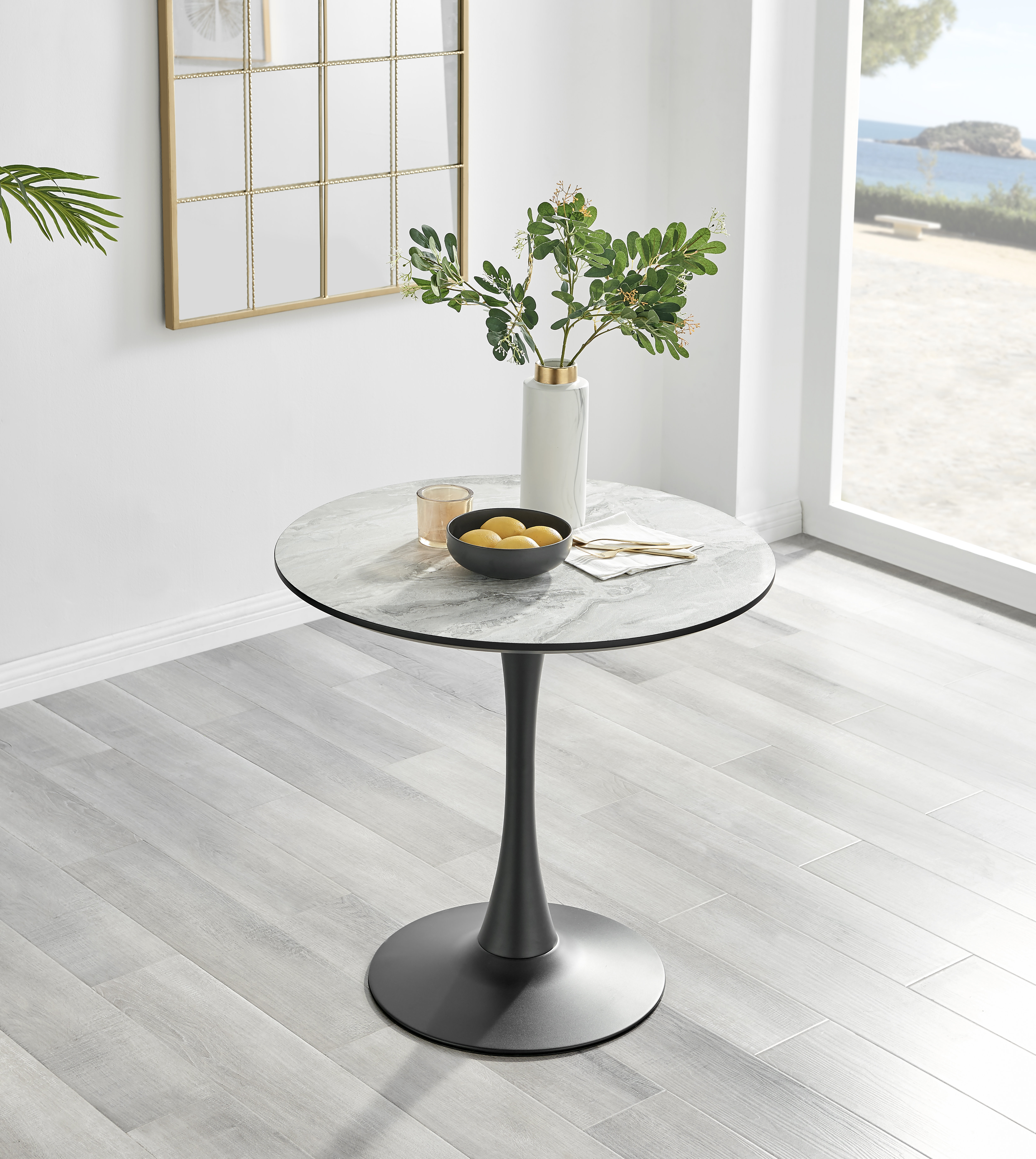 Dining table marble effect top discount